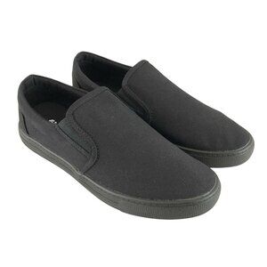 Tanleewa Womens Canvas Sneakers Slip On Basic Black Size 7.5